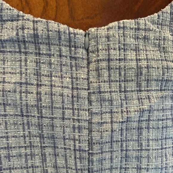 NWT CIDER Blue Tweed with Faux Pearl and Rhinestones Mini Dress Size Small - Picture 9 of 11